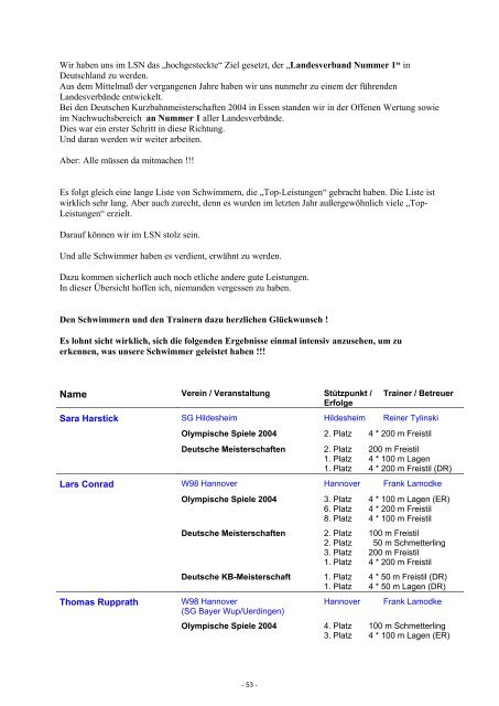 Juni 2005 in Delmenhorst - Landesschwimmverband ...