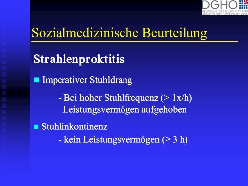 Sozialmedizinische Beurteilung bei Prostatakarzinomen - DGHO