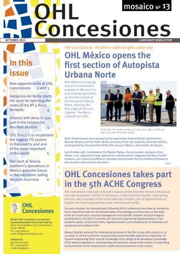 OHL México opens the first section of Autopista Urbana Norte OHL ...