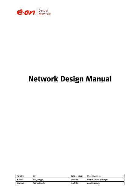 Network Design Manual - E.ON UK