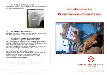 Patienten-infotainment-System - Orthopädisches Spital Speising