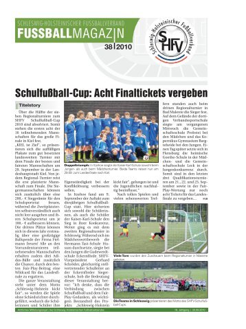 FUSSBALLMAGAZIN - Schleswig-Holsteinischer Fussballverband eV