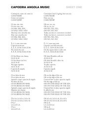 CAPOEIRA ANGOLA MUSIC SHEET ONE - Ele-mental