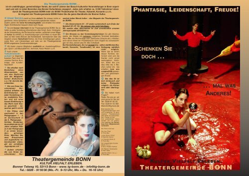 Flyer Weihnachtsabo - Theatergemeinde Bonn