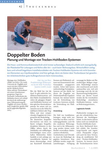 Doppelter Boden Planung und Montage von Trocken ... - Bauverlag