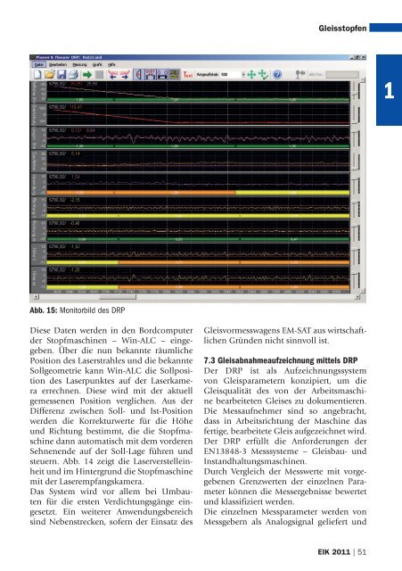 Moderne Vier-Schwellen- Stopftechnologie - Plasser & Theurer