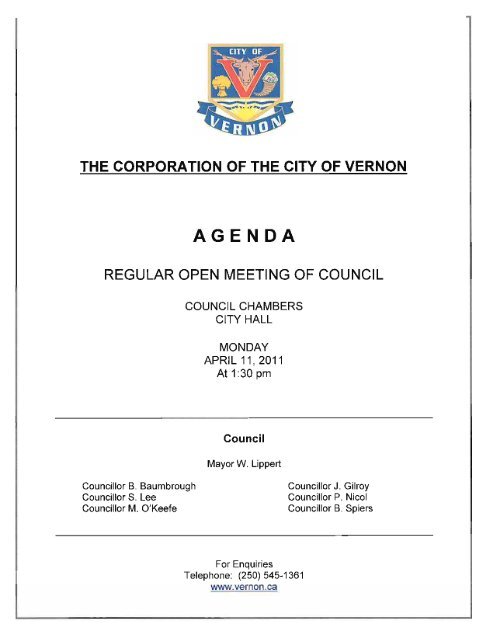 Agenda Package City Of Vernon