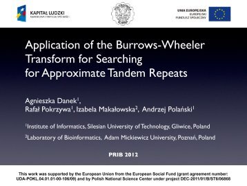 Application of the Burrows-Wheeler Transform for Searching ... - abren