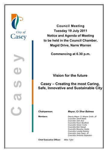 Strengthening Casey's Communities - City of Casey