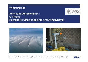 Windturbinen Vorlesung Aerodynamik I C Tropea Tropea ... - SLA