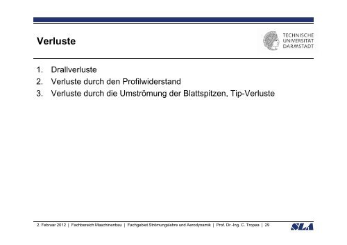 Windturbinen Vorlesung Aerodynamik I C Tropea Tropea ... - SLA