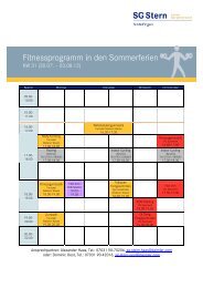 Fitnessprogramm in den Sommerferien - SG Stern Sindelfingen