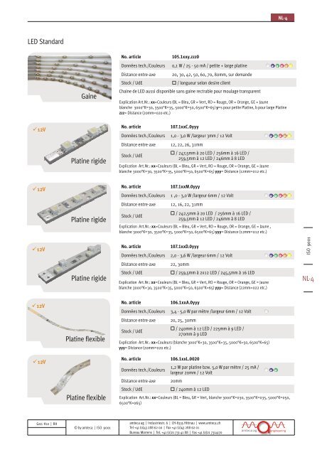 Catalogue de produits LED composants - Amteca AG