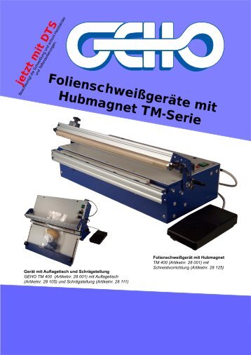 Folienschweißgeräte mit Hubmagnet TM-Serie