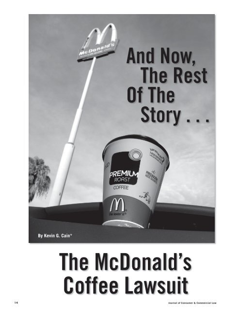 The McDonald's Coffee Lawsuit - Journal of Consumer ...