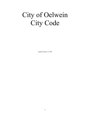 City of Oelwein City Code