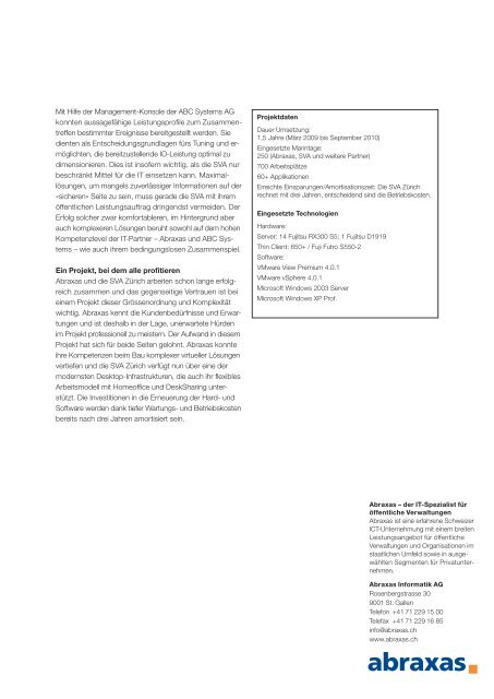 Fallstudie Clientvirtualisierung SVA - Abraxas