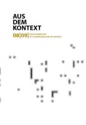 Katalog Der Masterarbeiten 2008 Institut Fur Kunst Im Kontext