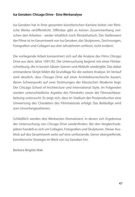 Katalog der Masterarbeiten 2009 - Institut für Kunst im Kontext ...