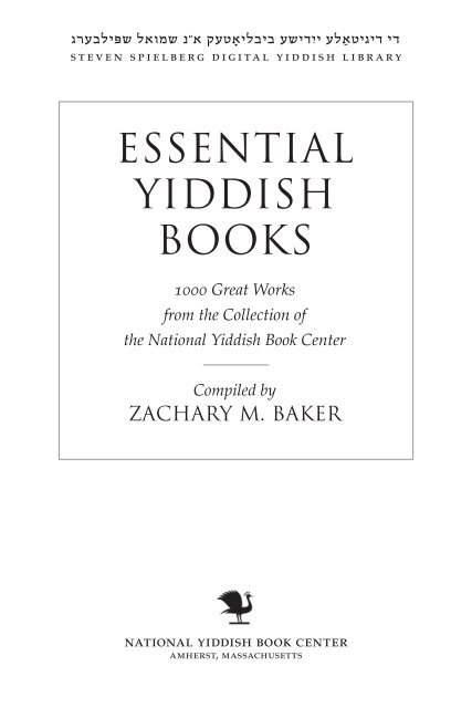 1000 Essential Yiddish Books - Yiddish Book Center