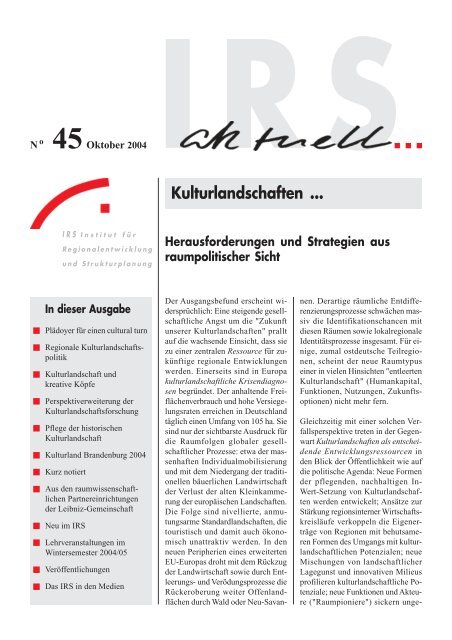 Download PDF - Institut für Regionalentwicklung und Strukturplanung