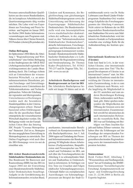 Download PDF - Institut für Regionalentwicklung und Strukturplanung