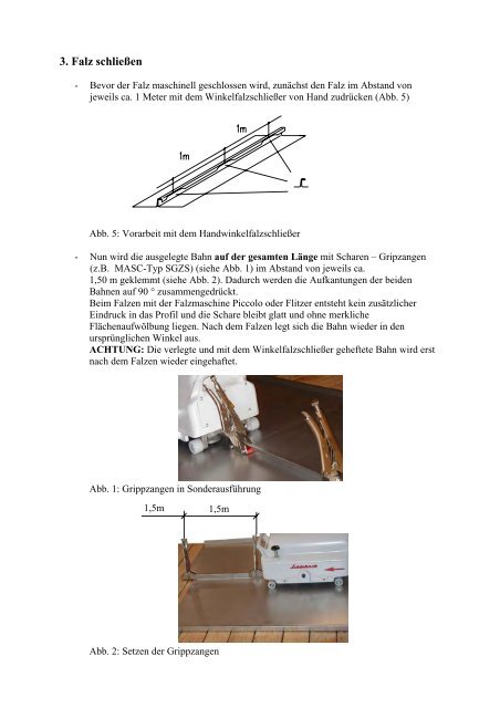 Verlegeanleitung bei Verwendung von Edelstahl und UGINOX 0,4 + ...