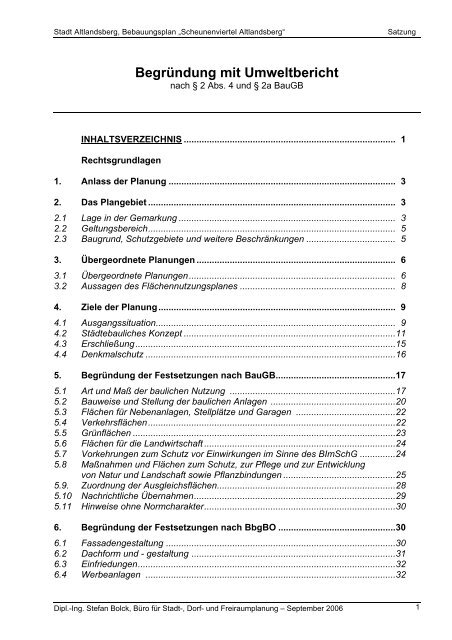 Satzung zum Bebauungsplan Scheuenviertel Altlandsberg