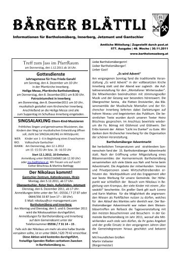 Wochenblatt KW 48 - Bartholomäberg