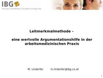 Leitmerkmalmethode - Eine Beispielsammlung aus der Praxis