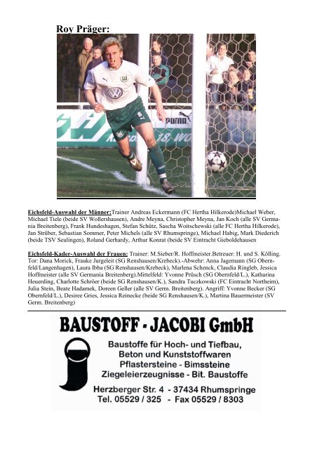 Programmheft Sportwoche 2005 (PDF) - Sportverein Rhumspringe ...