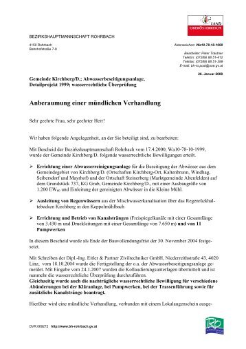 Anberaumung einer mündlichen Verhandlung - Fischereirevier ...