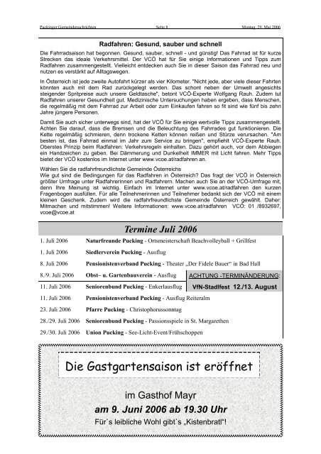 Gemeindenachrichten 6/2006 (0 bytes) - Gemeinde Pucking