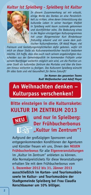 zum Folder - KULTUR IM ZENTRUM - Gemeinde Spielberg