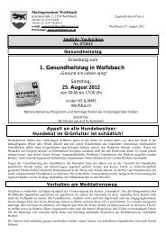 1. Gesundheitstag in Wolfsbach - Marktgemeinde Wolfsbach