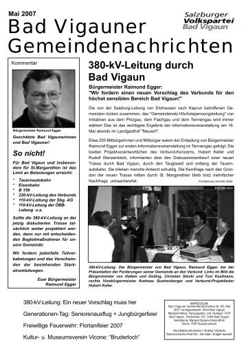 Bad Vigauner Gemeindenachrichten - ÖVP Salzburg