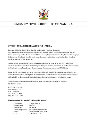 EMBASSY OF THE REPUBLIC OF NAMIBIA