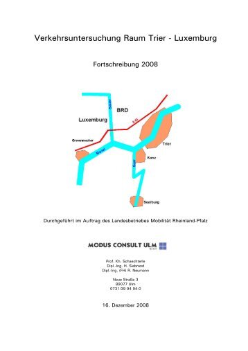 Verkehrsuntersuchung Raum Trier - Luxemburg - in Rheinland-Pfalz