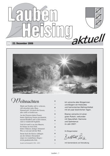Lauben Heising aktuell, Ausgabe 26 vom 22.12.2006 - Gemeinde ...