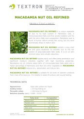 MACADAMIA NUT OIL REFINED - Brenntag Specialties, Inc.