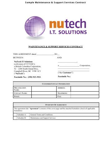 sample maintenance contract