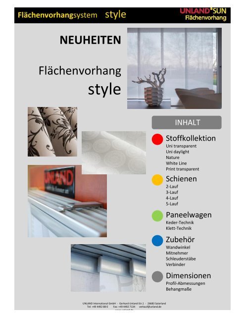 Flächenvorhangsystem - Unland GmbH