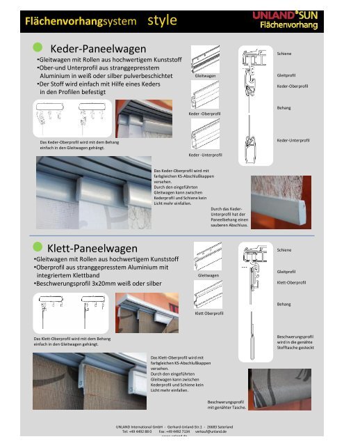 Flächenvorhangsystem - Unland GmbH