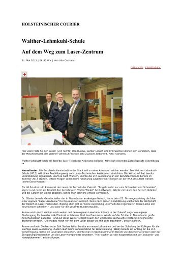 Holsteiner Courier, Udo Carstens - Walther-Lehmkuhl-Schule