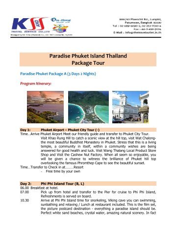 Paradise Phuket Island Thailand Package Tour - Ksandstravel