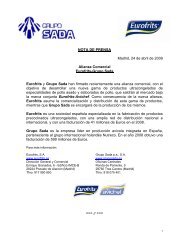 Alianza Comercial Eurofrits-Grupo Sada - Nutreco España