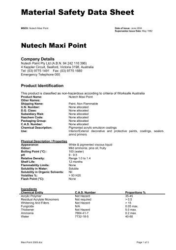 material safety data sheet pdf free download