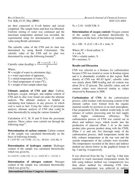 Study of Carbonization for Cashew Nut Shell - ISCA