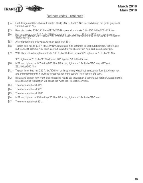 Front axle nut torque - Torque Specification Guide