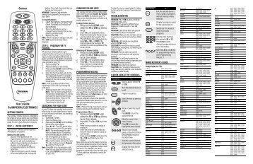 Manual - Universal Electronics Remote Control Support